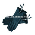 women fashion black sheepskin the leather gloves